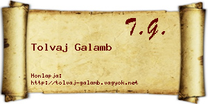 Tolvaj Galamb névjegykártya
